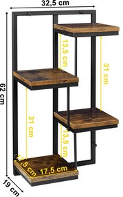 Nástenný stojan na kvety HAGART RUSTIC čierny