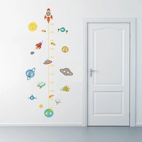 Samolepka na stenu "Detský meter - Raketa 2" 130x57 cm
