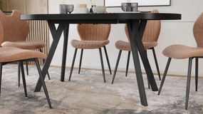 Mazzoni EXPANSO Čierny mat / čierne nohy - OVÁLNY ROZKLADACÍ STÔL 160-360 cm PRE 16-18 OSÔB