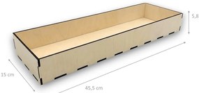 Organizér do zásuvky, vložka do zásuvky, drevený VASKY, 45,5 x 15 x 6 cm