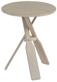 Béžový drevený odkladací stolík s pádlami Paddles - Ø 45 * 56cm
