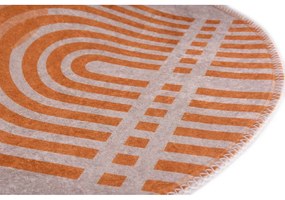 Oranžový/sivý prateľný okrúhly koberec ø 100 cm Arch – Vitaus
