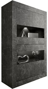 Vitrína Basic mramor sivá/antracit