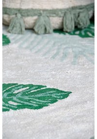Zeleno-krémový prateľný ručne tkaný bavlnený detský koberec 140x200 cm Tropical Green – Lorena Canals