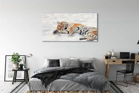 Obraz na akrylátovom skle Tiger winter 140x70 cm