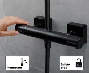 Hansgrohe Vernis Shape, Showerpipe 240 1jet EcoSmart 9 l, s termostatom, čierna matná, HAN-26429670
