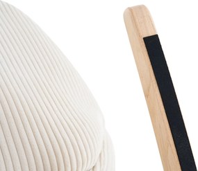 Hojdacie kreslo, relaxačné kreslo s poťahom z menčestru, béžové