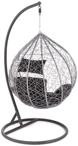 Závesné hojdacie kreslo EGGY šedé/čierne