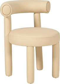 Designová jídelní židle Leith umělá kůže krémová