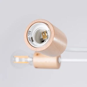 Sollux SL.1666 - Prisadený luster TIMBO 6xE27/15W/230V biela/béžová/buk