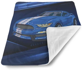 Sablio Deka pre bábätko Mustang Modré pozadie s pruhmi - 80x100 cm