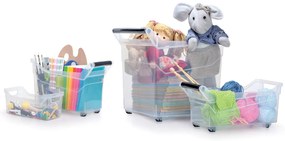 Plastový úložný box na kolieskach NUK4L 17 l - priehľadná