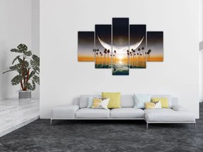Obraz - Mesiac nad palmami (150x105 cm)