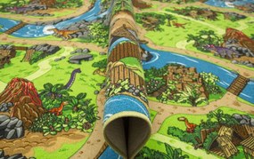 Detský koberec Dino dedina dinosaurov