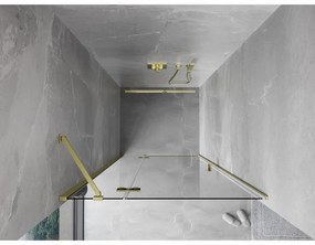 Mexen Mist-H, 1-krídlové sprchové dvere ľavé 120 cm, číre sklo, zlatý matný profil, 8A5-120-000-55-00-L