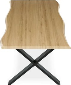 Jedálenský stôl 160x90 cm HT-F4316 OAK divoký dub / čierne nohy