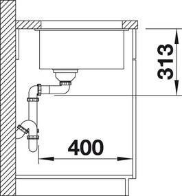 Granitový drez Blanco SUBLINE 500-U biela