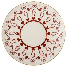 Krémový dezertný tanier s vianočným motívom z kameniny ø 16 cm Jolly – Bloomingville