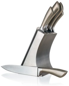 Sada nožov METALLIC PLATINUM v stojane 5 ks 33,5 cm