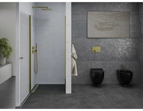 Mexen Pretoria, sprchové dvere do otvoru 90 x 190 cm, 6mm číre sklo, zlatý profil, 852-090-000-50-00