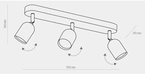 Bodové svietidlo TOP 3xGU10/10W/230V čierna