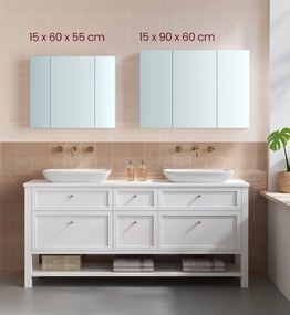 Závěsná zrcadlová skříňka Vasagle Batylda 90 cm bílá