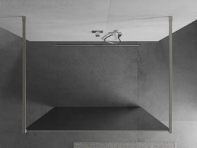Mexen Kioto, sprchová zástena Walk-In 100 x 200 cm, 8mm sklo vzor zrkadlo, brúsená oceľ profil,  800-100-002-97-50