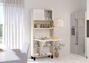 PC stolík Home (biela lesklá + dub sonoma). Akcia -22%. Vlastná spoľahlivá doprava až k Vám domov. 1124934