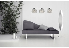 Závesné svietidlo Crystal, 3x strieborné krištáľové tienidlo, (chrómové uchytenie), w
