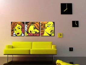 Ručne maľovaný POP Art obraz LICHTENSTEIN 3 dielny  li7