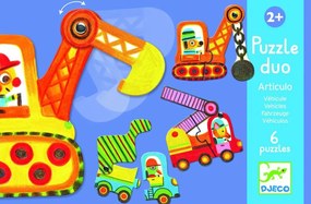 Djeco Puzzle duo: Pohyblivé vozidlá