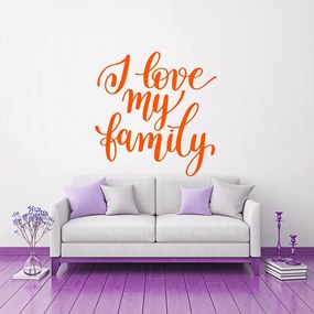 Veselá Stena Samolepka na stenu na stenu I love my family Farba: černá