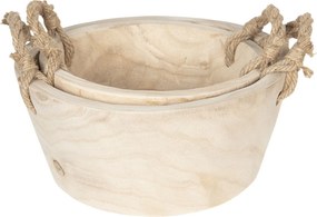 Sada 2 drevených košíkov / misiek - Ø 36 * 16 cm / Ø 29 * 13 cm
