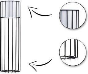 KOVOVÝ KVETINÁČ SO STOJANOM GLAM 70X20 CM BIELA/ČIERNA