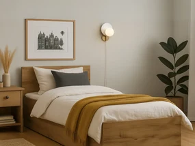 Posteľ SOFIA 120 x 200 cm, dub artisan Rošt: S latkovým roštom, Matrac: Matrac COCO MAXI 20 cm
