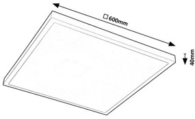 Rabalux 71078 - LED Prisadený panel DAMEK LED/40W/230V 4000K 60x60 cm