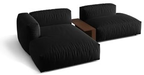 Čierna modulárna rohová pohovka (ľavý roh) Martina – Micadoni Home