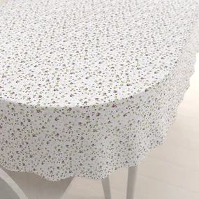 Biante Bavlnený oválny obrus Sandra SA-004 Fialové ružičky 100x160 cm