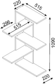 Hnedá rohová nástenná polica Caniko