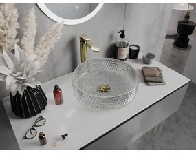 Mexen Aura, sklenené umývadlo na dosku, 39 x 39 cm, číra, 24013900