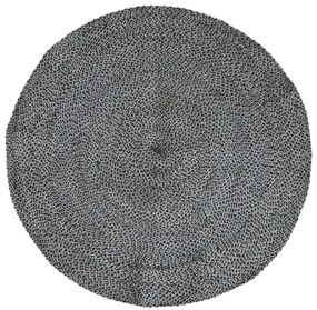 Prírodne - čierny okrúhly jutový koberec Bruno - Ø 120 cm