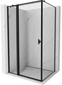 Mexen Mist T, sprchový kút s krídlovými dverami, ľavý, 70 x 110 cm, 8mm číre sklo, čierny profil, 8A4T-070-110-70-70-L