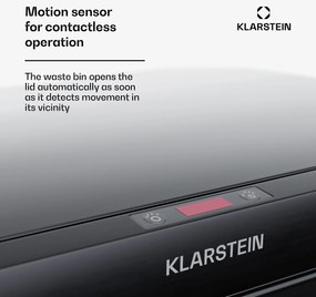 Klarstein Touchless, senzorový odpadkový kôš, 56 l, z nehrdzavejúcej ocele, 3 koše, Soft-Close zatváranie, napájaný batériou, LED displej, časovač