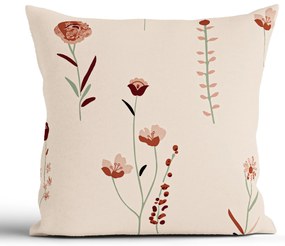 Bavlnená obliečka na vankúš Renforcé 40 × 40 cm - Vlčie maky béžové