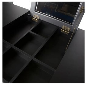 Čierny toaletný stolík z borovicového dreva WOOOD Romy