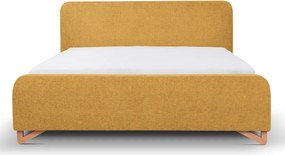 Posteľ Flamingo 180x200 cm, žltá štruktúrovaná tkanina