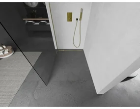 Mexen Kioto, sprchová zásteny typ Walk-In 95 x 200 cm, 8mm číre sklo, zlatý lesklý profil, 800-095-101-50-00