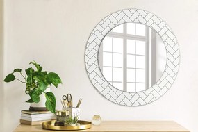 Okrúhle ozdobné zrkadlo Rybí kosť fi 50 cm