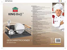 Kinghoff Odkvapkávač na riad s rukoväťami Kinghoff, šedá