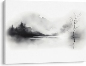 Obraz - Atramentová maľba krajiny (70x50 cm)
